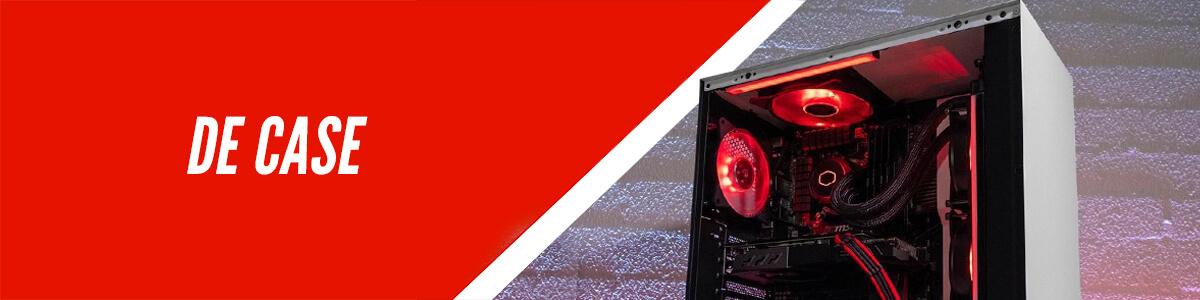 NZXT H510 computerkast met een rode gloed